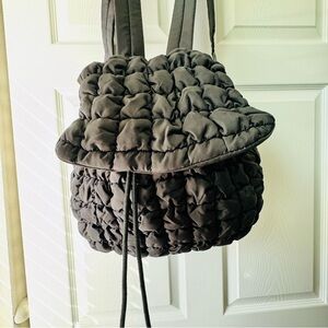 Forever 21 Quilted Puffy Black Backpack